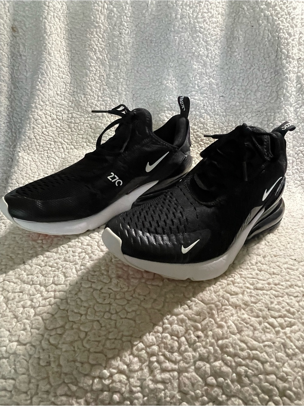 Nike Men's Black and White Air Max 270 Athletic Sneakers